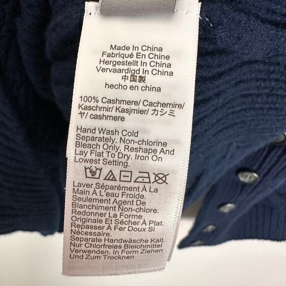 J CREW Spring Street Cashmere Relaxed Pullover Sweater Chunky Knit Navy Sz S NWT - Picture 10 of 11